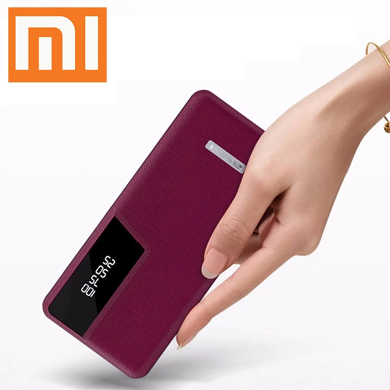 Xiao mi power Bank бизнес портативное зарядное устройство 2 USB mi QC3.0 легкая кожаная Внешняя батарея купить 2 получить скидку 10% дропшиппинг