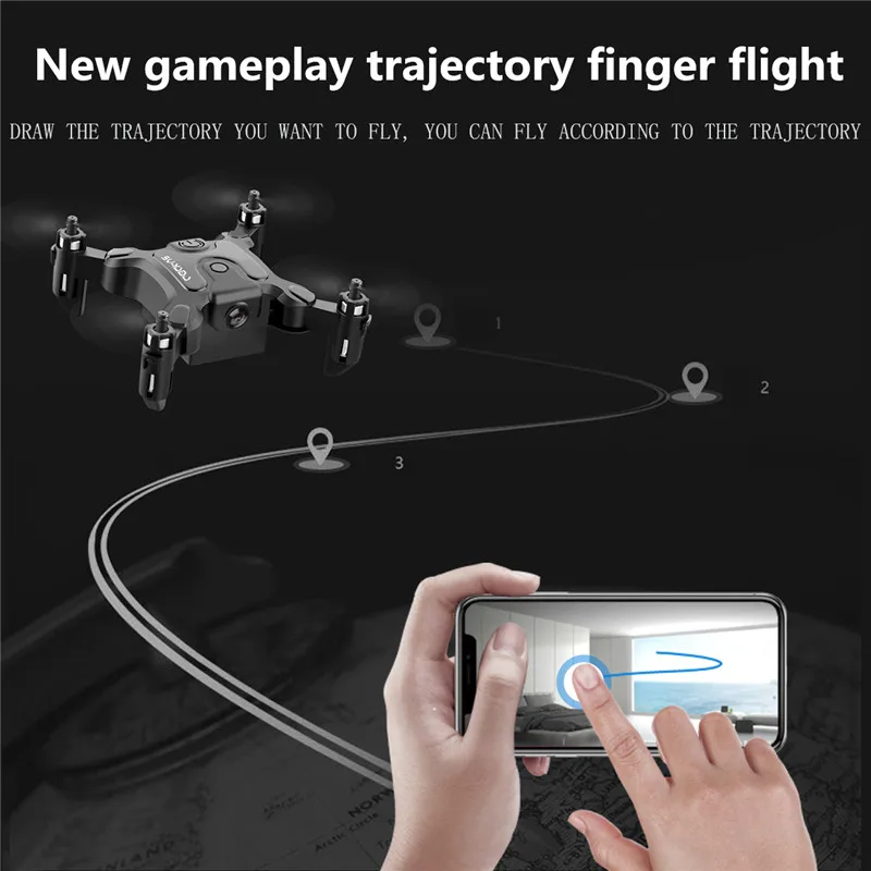 Mini Drone With/Without HD Camera Hight Hold Mode RC Quadcopter RTF WiFi FPV Foldable Helicopter Kid's Toys