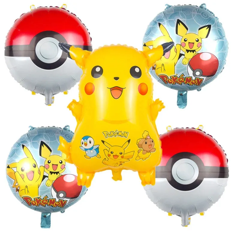 Buen valor Pikachu-Globo para fiesta de cumpleaños, figura de dibujo de Pokémon, estrellas, globos redondos, Día de los niños, aniversario de boda compromiso, globos wxQKMmVrppL