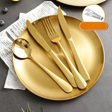 Thick Stainless Steel Steak Western Dinner Knife Fork Spoon Set Household High-end Plate Set Kitchen  Eco Friendly Products
