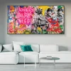 Love is All We Need Graffiti Painting Printed on Canvas 1