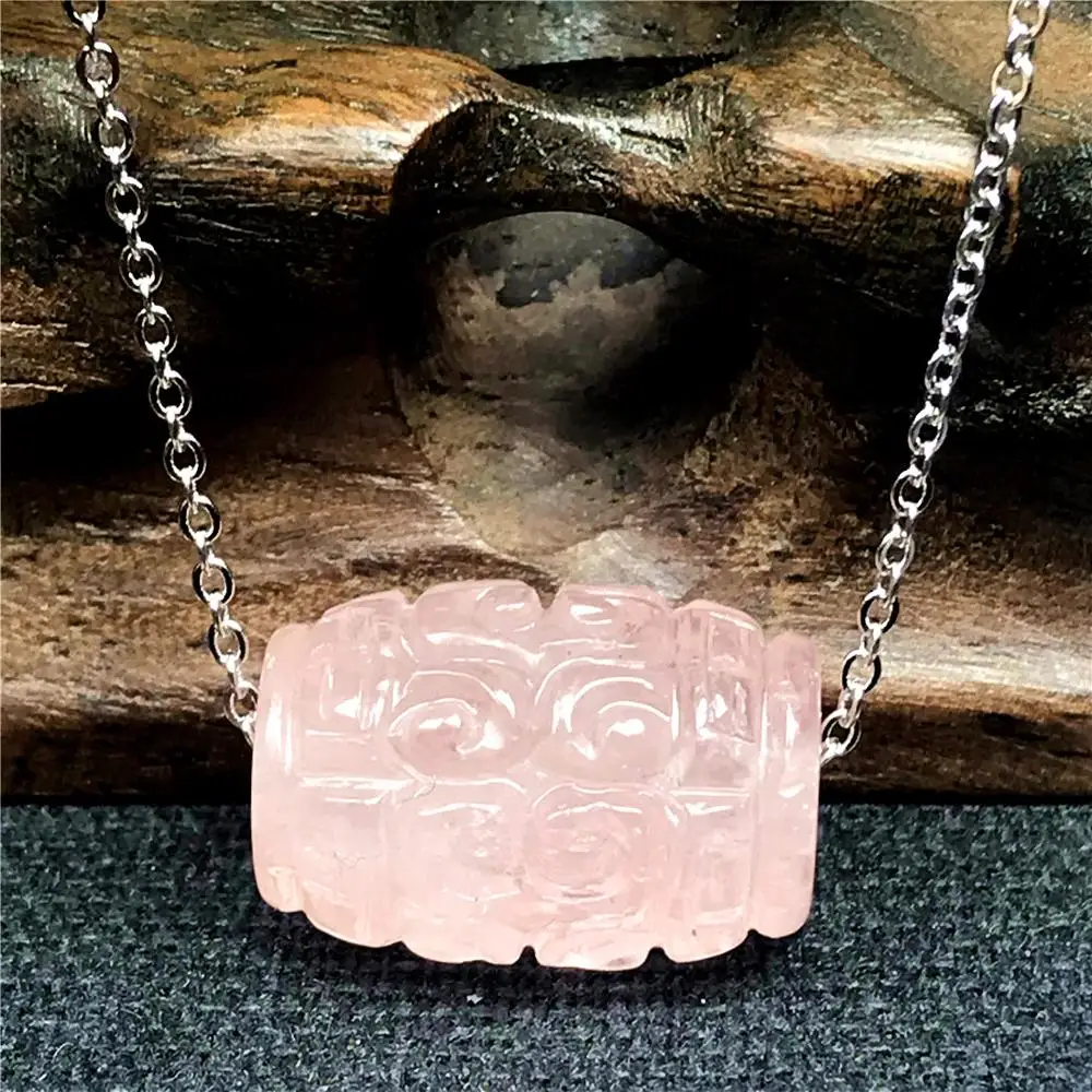 

Top Natural Pink Morganite Pendant Necklace Jewelry For Woman Lady Man Beryl Crystal 17x11mm Beads Stone 925 Silver Chains AAAAA