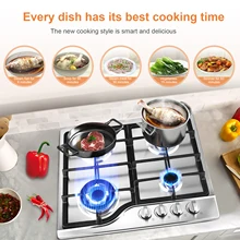 Built-In Gas Stove Gas Cooktop With 4 Burners Anti-Melt Metal Knob  Stainless Steel Natural Gas In Hob Stove Cooker Cookware New