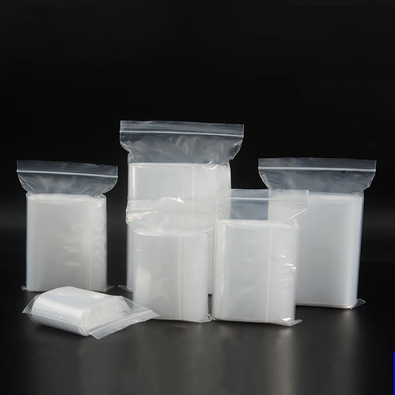 100pcs/lot Thick Transparent Zip lock Bags Clear Ziplock Food package Storage bag Plastic Thick Small Jewelry packing Zip Bags 3
