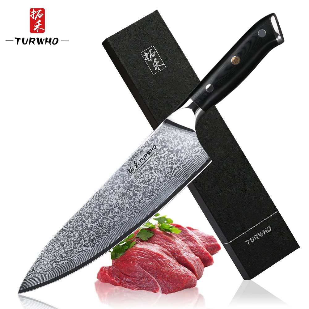 8 дюймов Профессиональный поварской нож TURWHO Gyuto японский Высокоуглеродистый