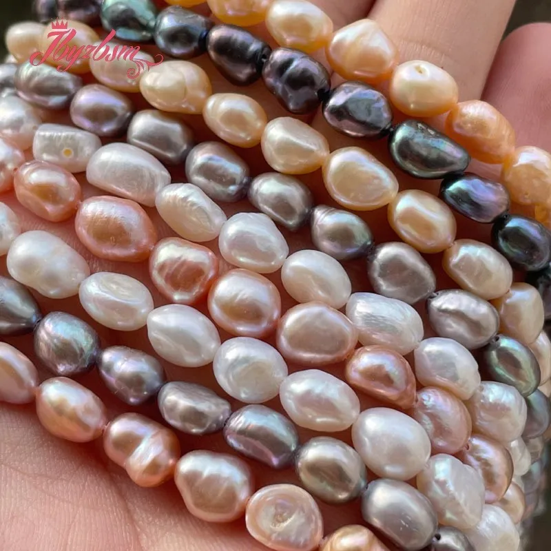 7-8mm Freefrom Baroque High Punch Freshwater Pearl Stone Loose Beads 14.5