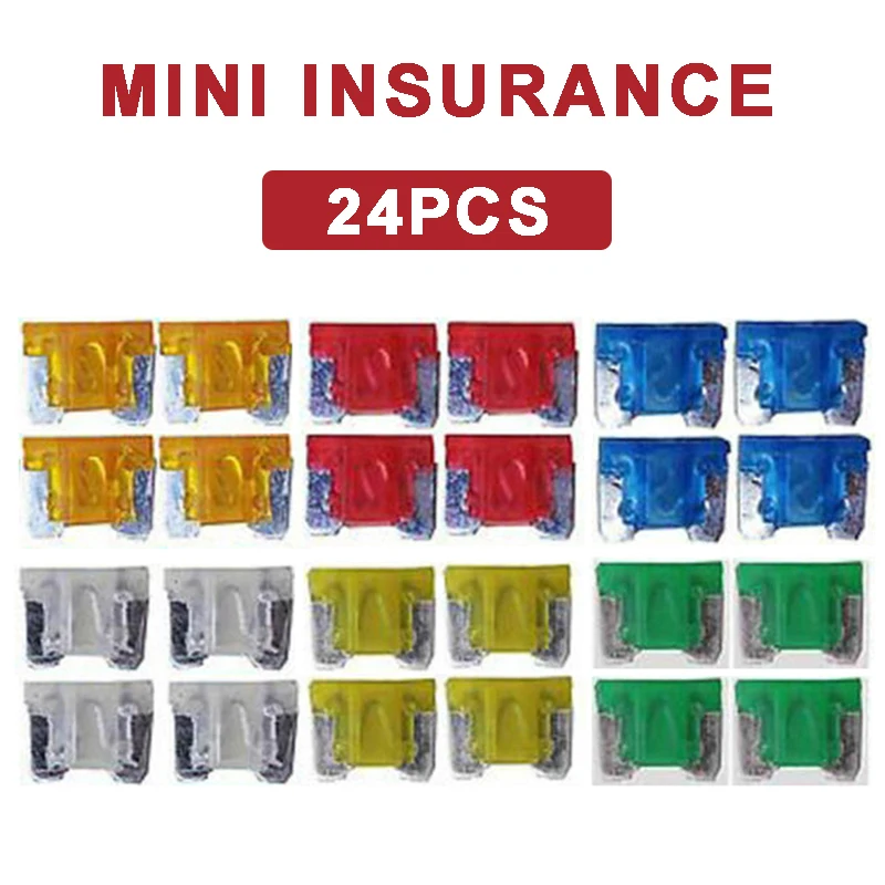 

Universal 24pcs Micro Mini Blade Fuse Auto Car Truck Motorcycle Fuses 5A 10A 15A 20A 25A 30A Mixed Sizes