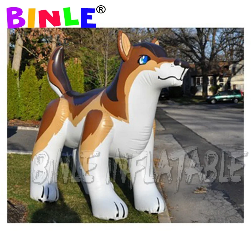 Free logo popular big brown pvc inflatable wolf  3d inflatable cartoon animal for yard decoration