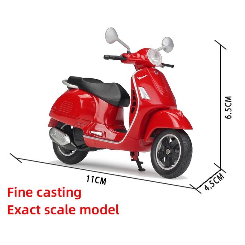 WELLY 1:18 Vespa GTS 125 литой мотоцикл из сплава модель гибкие вращающиеся колеса игрушки для детей подарки коллекция игрушек в коробке