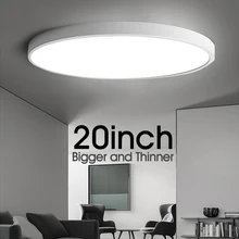 Luz Led de techo ultradelgada para sala de estar y dormitorio, lámpara ancha y grande de 20 pulgadas, montaje en superficie de AC85-265V, iluminación de Panel empotrado