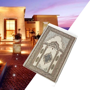 

Thin Travel Cotton Blend Tablecloth Carpet Gift Blanket For Muslim Decoration Bedroom Portable Tassel Prayer Rug Home