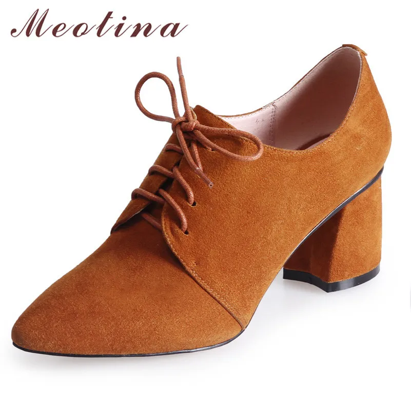 chunky heel derby shoes