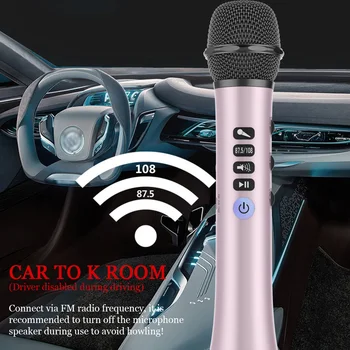 

Microphone Wireless Bluetooth Karaoke with one button to eliminate song function, Protable Handheld Microphone