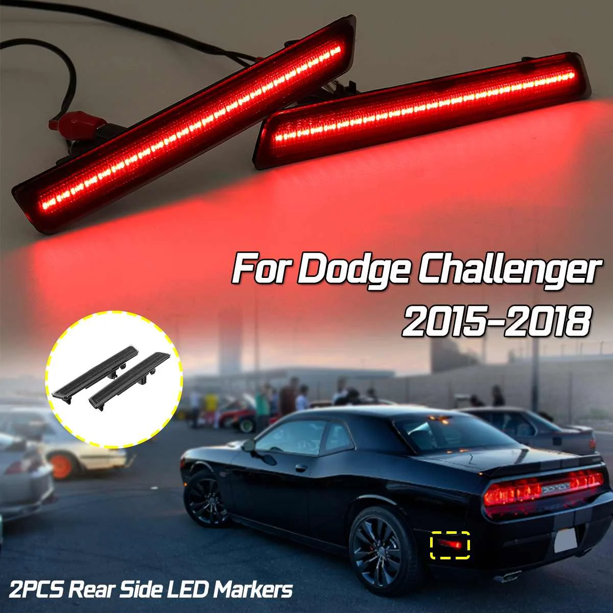 Пара спереди/задняя сторона СВЕТОДИОДНЫЙ маркеры(желтый светильник/красный) для Dodge Challenger- светодиодный указатель поворота светильник s
