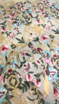 

Beautiful flat embroidery embroidery French mesh bottom sequins African lace sequin embroidery is dress evening dress skirt fabr