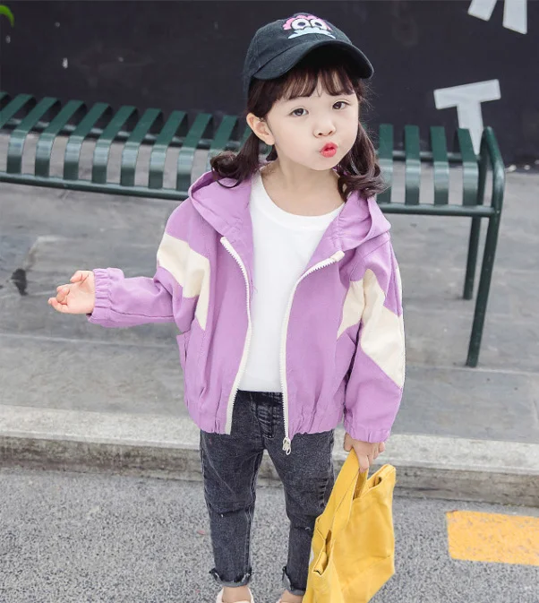 Bobotata Baby Boys Girls Jackets Hooded Kids Clothes Bat Sleeve Jacket Children Clothing Autumn Windbreaker Fashion Girls Coats - Цвет: Purple