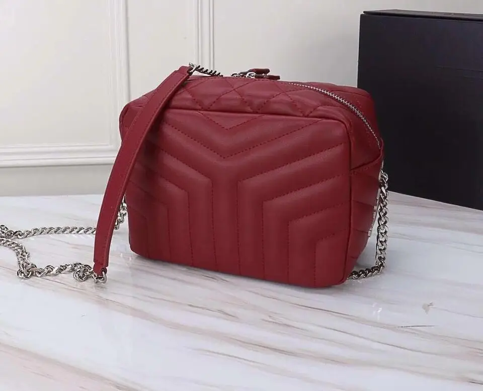 

2019 New Summer Female Fashion Leisure Single Shoulder Slant Bag High Quality Bowling Bag Cowhide Stitching Classic Soft Camera