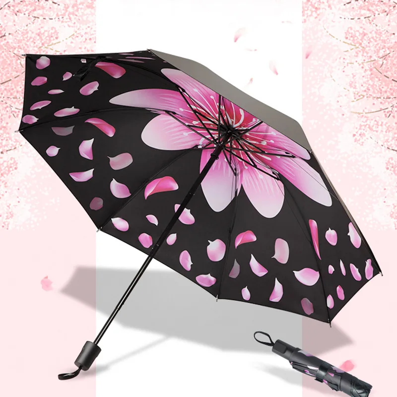 Модный Индивидуальный складной зонтик с 3 D принтом и Одноцветный зонтик от дождя для женщин и девушек