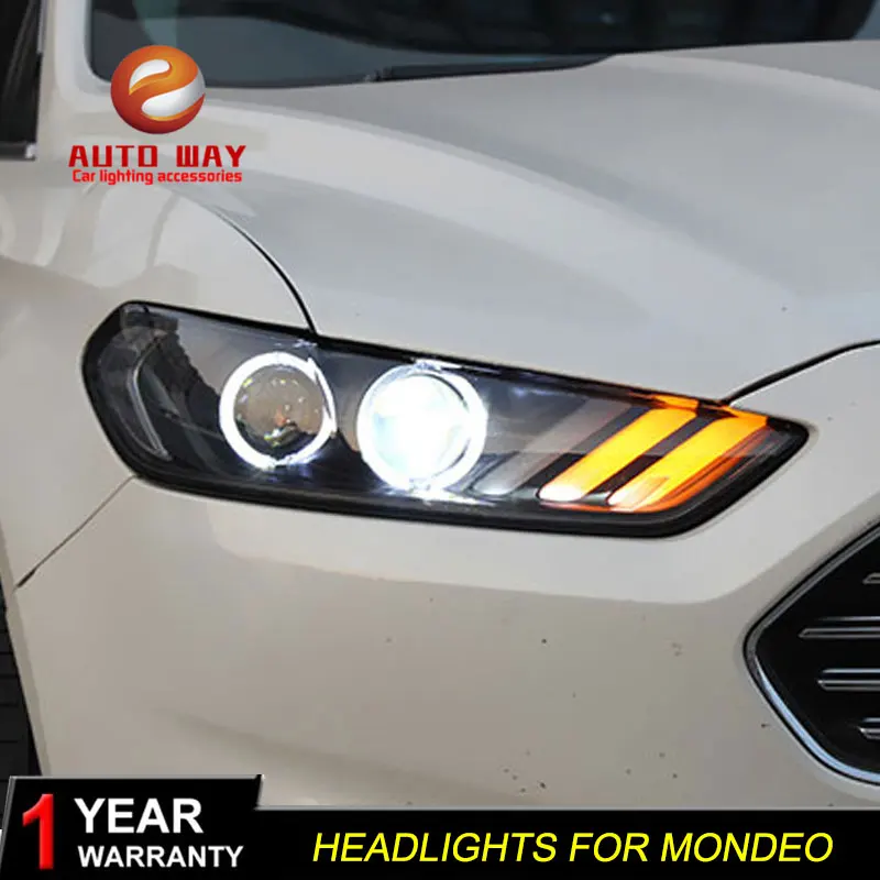 Чехол для стайлинга автомобиля Ford Mondeo фары 2013 2014 2015 СВЕТОДИОДНЫЙ DRL Объектив