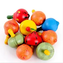 10 шт. волчок игрушки для детей мультфильм дерево ручной работы фрукты гироскоп вечерние развивающие Обучающие игрушки подарки для детей ZXX3003