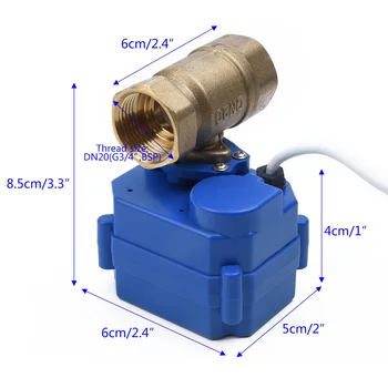 

DC12V 2 Way DN20 G3/4 CR01 Motorized/Electrical Ball Valve Brass For HVAC