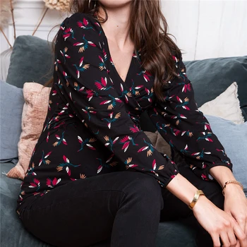 

2019 New Womens Maternity Nursing Tops Pregnancy Long Sleeve Floral Print Blouse Casual T-shirt