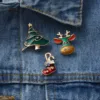 3pcs/set Merry Christmas Brooches Christmas Socks Christmas Tree Elk Enamel Badge Small Brooch Women Fashion Party Jewelry Gifts ► Photo 2/6