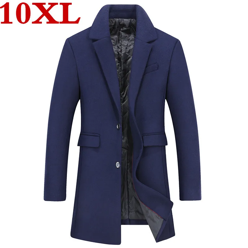 Повседневное шерстяное пальто размера плюс 10XL 9XL 8XL 7XL 6XL мужские шерстяные и