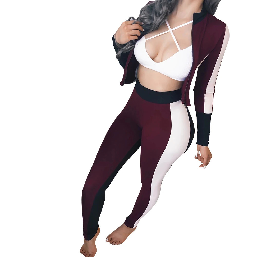 

Casual Tracksuit Women Set Zip Jacket And Jogging Pant 2 Piece Long Sleeve Sportswear Fitness Suit For Female Clothing Workout 3