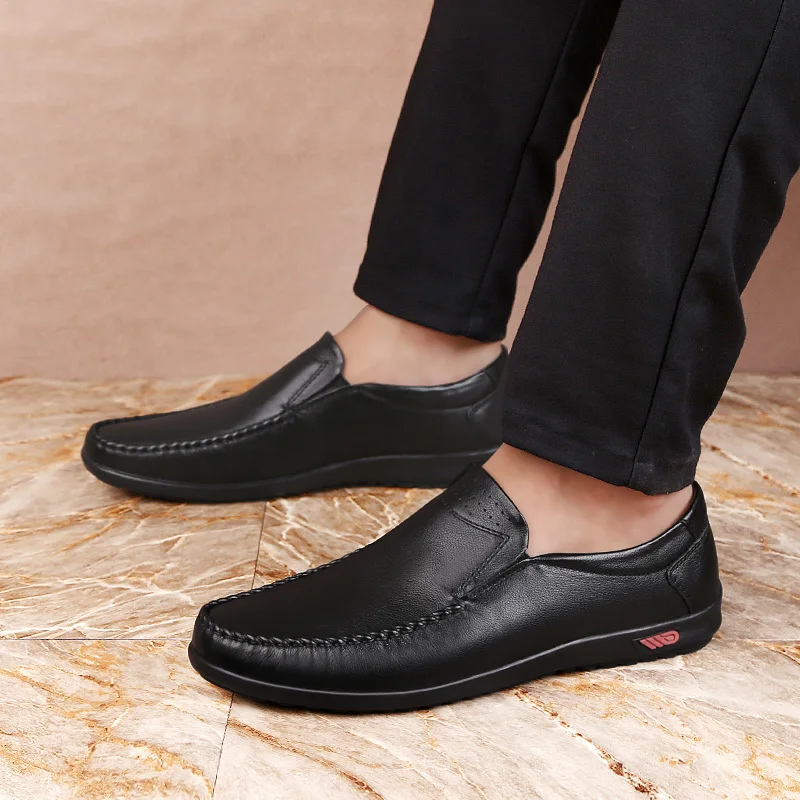 

Slip On Comfort Soft Shoes genuine leather Men Flats Luxury Loafers Design Men'S Boat Shoes Casual Moccasins Boat Driving Shoes