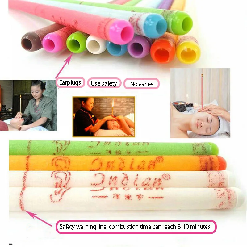 200pcs Ear Wax Cleaner Fragrance Candle Ear Candling Candles Coning Beewax Natural Ear Candle Therapy Straight Style Care