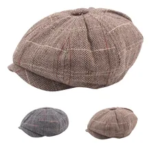 Мужская клетчатая Повседневная винтажная Мужская кепка, плоская акриловая Кепка, уличная Кепка, кепка s, Регулируемая Кепка Boina Hombre, винтажная Кепка Carreaux
