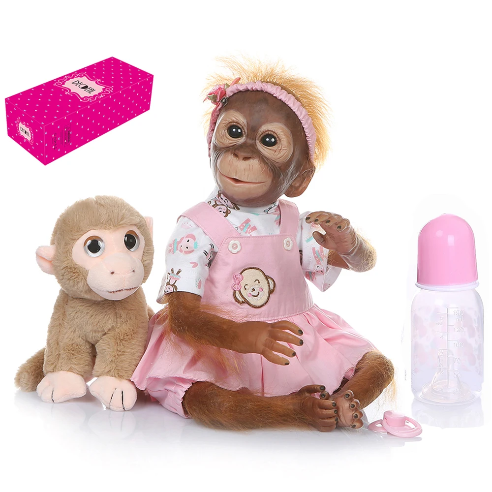 21 дюйм Реалистичная кукла Reborn Monkey ручная работа детальная живопись куклы с