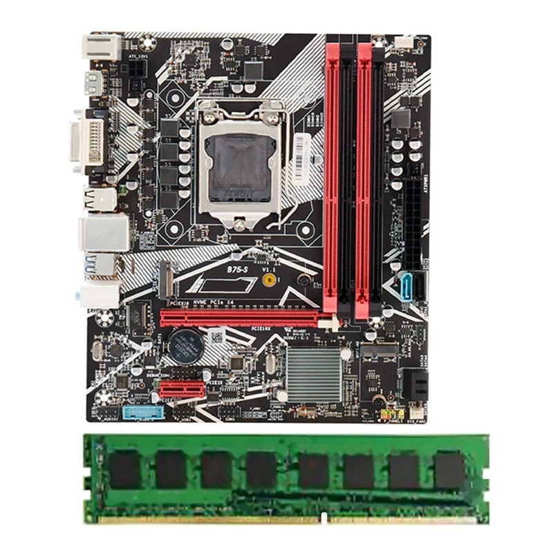 B75-S Motherboard LGA 1155 Pin CPU Gigabit Network Card with 4GB DDR3 1333MHz RAM Desktop Computer | Компьютеры и офис