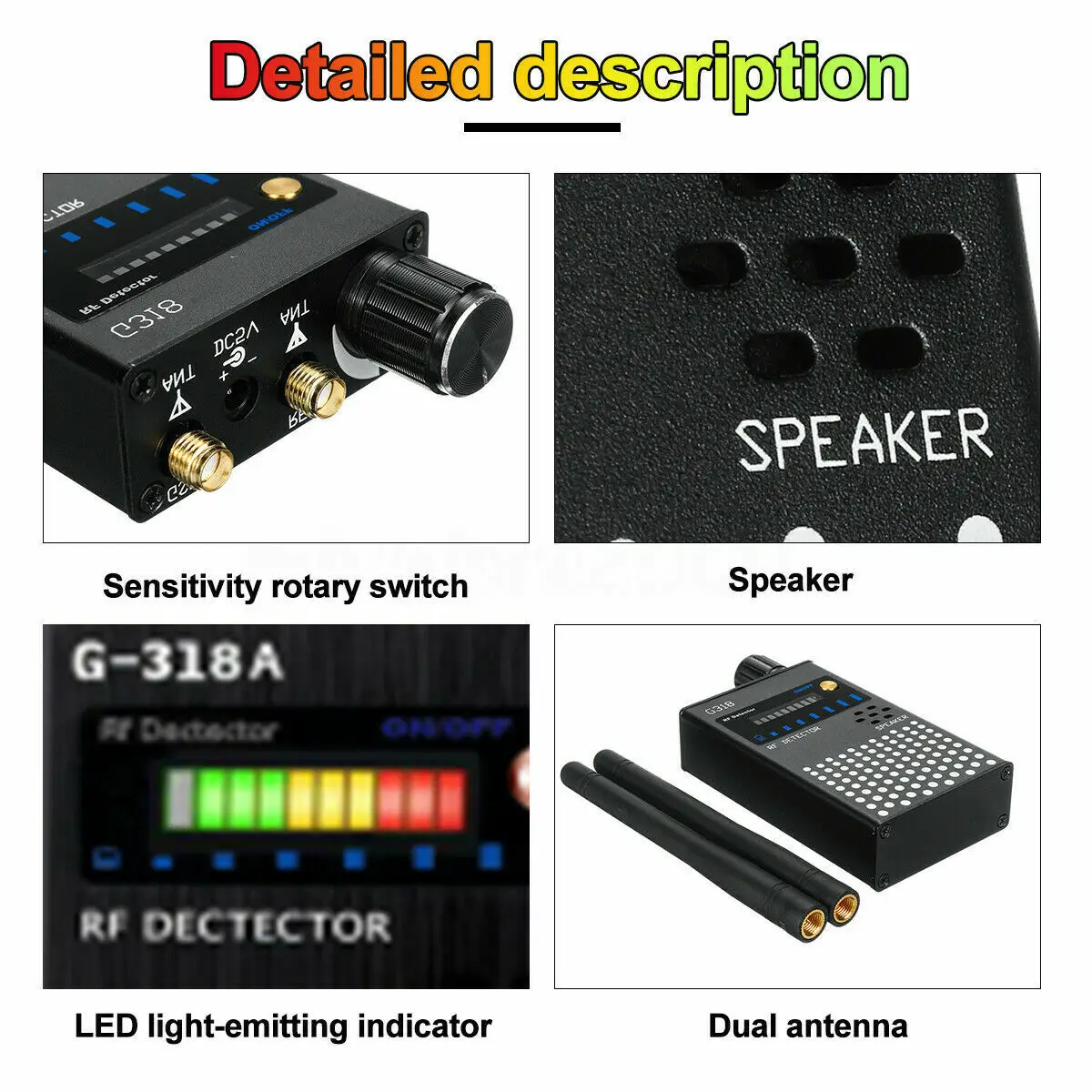 Anti-Spy Wireless RF Signal Automatic Detector GPS Tracker Frequency Scan Camera Detect WiFi GSM Audio Bug Finder Device Scanner hidden camera detector infrared camera detector camera detector signal detector