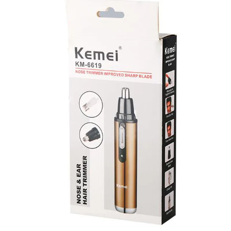 Kemei электрический триммер для носа KM-6619 электробритва для удаления волос в носу триммер перезаряжаемый портативный размер