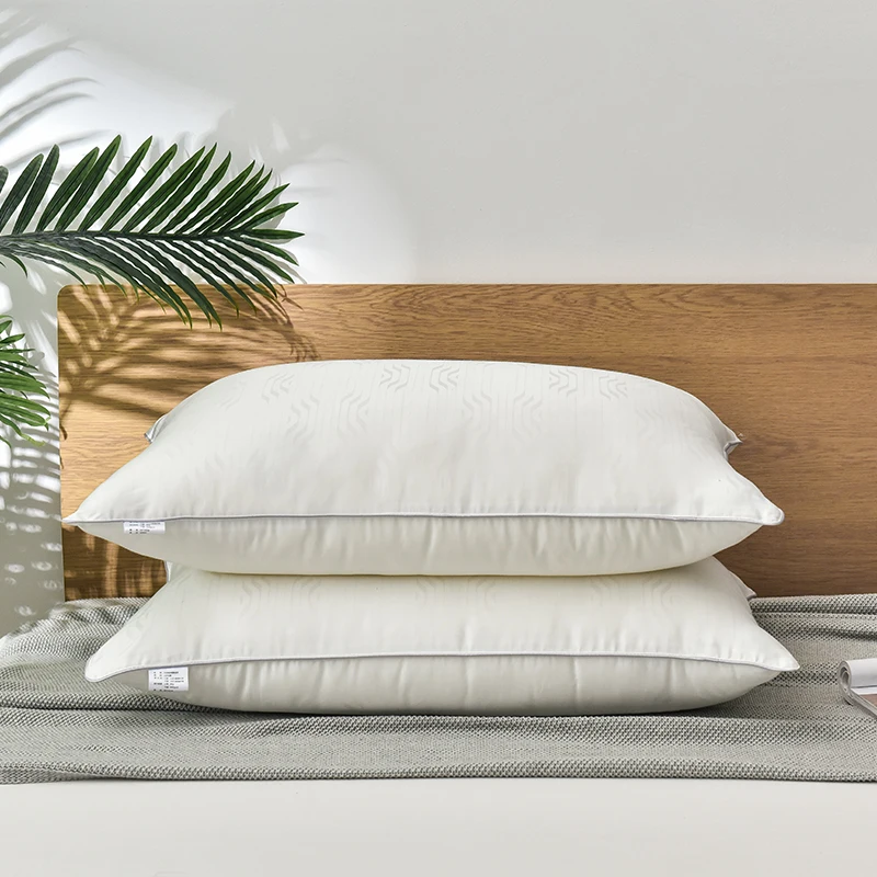 Mulberry Silk Pillows 48*74Cm Natural Filling Jacquard Anti Mite Soft Fluffy Hotel Neck Sleeping Bedding | Дом и сад