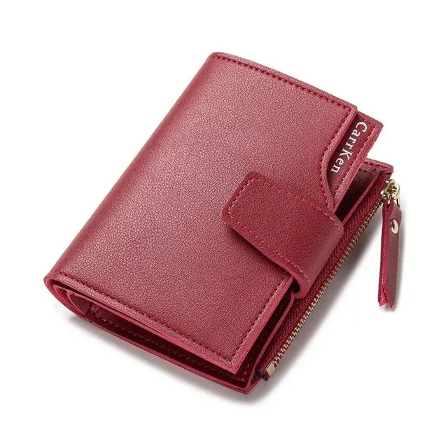 Solid Color Women Short Wallet Short Zipper Wallet Money Bag Leather Coin Purse Ladies Wallet Female Hasp Mini Clutch for Girl 2