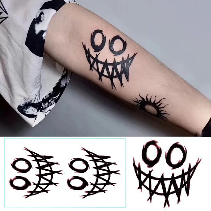 一時的な防水ステッカー 手と指のデザイン 粘着性 夜のタトゥー 笑顔 バラ 牡丹の葉 Temporary Tattoos Aliexpress