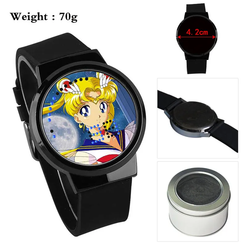 Sailor Moon Mars аниме для мальчиков и девочек часы водонепроницаемый светодиодный сенсорный экран наручные часы студенческий подарок - Цвет: Style 3