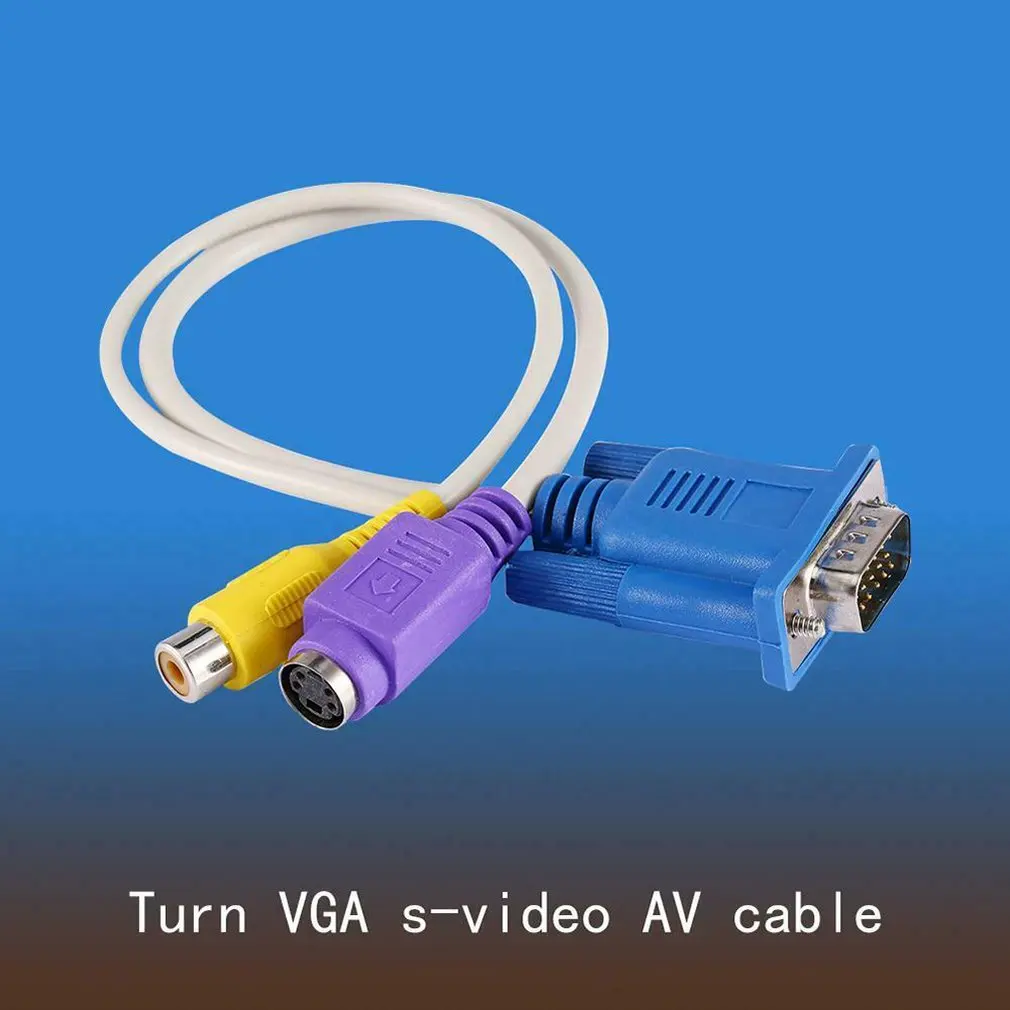 1 шт. 15Pin pc VGA SVGA к s-видео RCA композитный AV ТВ выход конвертер Кабель-адаптер
