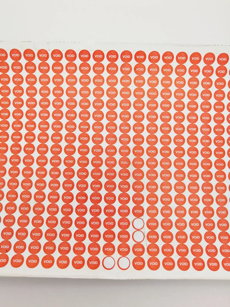 Blue/Red Round 5mm 500 PCs/Lot Fragile Paper VOID Sticker Guaranteed Tamper Warranty Seal for Mobile/Laptop/Ipad Repairment
