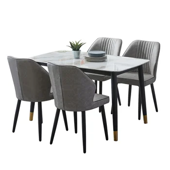 

Chair light luxury dining chair hall home leather backrest hotel soft bag meeting