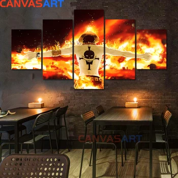 

More Picture Canvas Art 5 Piece Pictures One Piece Ace Wall Pictures for Living Room Posters Cuadros Decoracion Dormitorio
