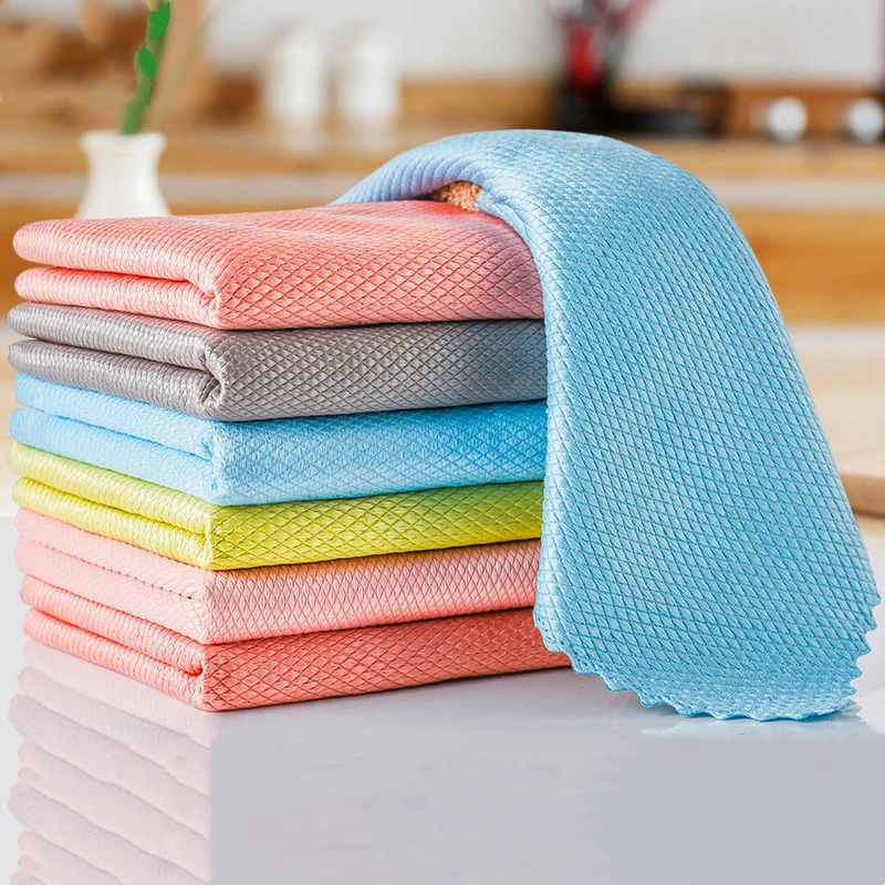 Outils De Nettoyage Torchon De Cuisine Chiffon Microfibres Microfibre  Chiffon De Lingette de nettoyage en microfibre, 3 pièces, Super absorbant,  efficace, écailles de poisson, pour le nettoyage des vitres, des plats -  AliExpress