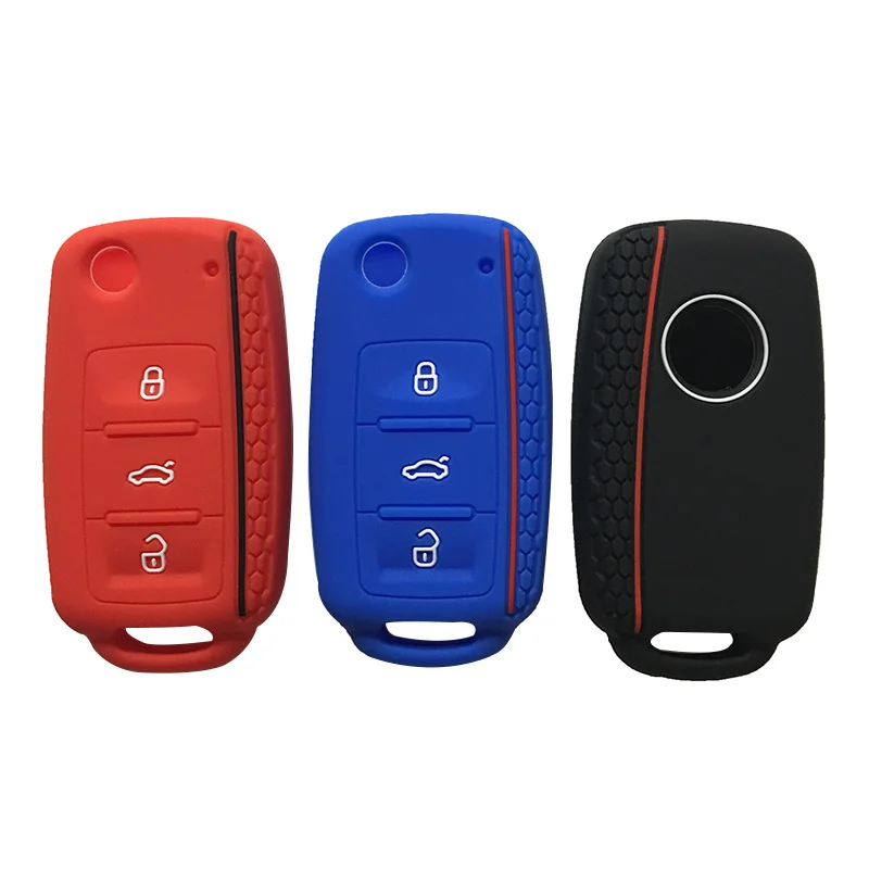Key Cover Cap For Volkswagen Golf Passat Beetle Polo Bora 3button Flip