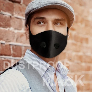 

Black Reusable Anti Pollution Respirator PM2.5 Filters mask Motorcycle Face Mask Anti- Wind Dust Masks