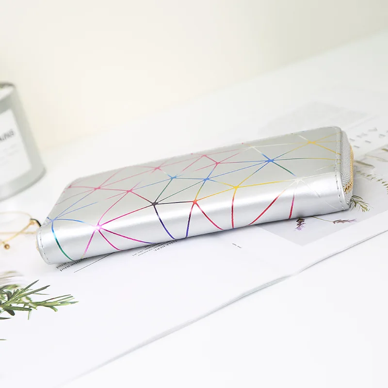 Женские кошельки новый брендовый Блестящий клатч с геометрическим узором