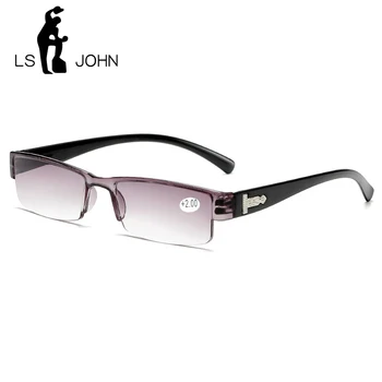 

LS JOHN Square TR90 Reading Glasses Rimless Men Women Ultra-light Frameless Spectacles+1.5 +2.0 +2.5 +3.0 +3.5 +4.0