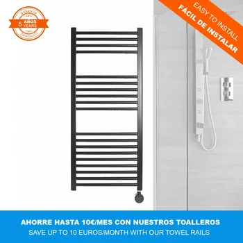 

MALLORCA black matte electric towel rail (1120x500mm)